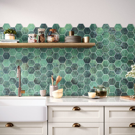 Keramische wandtegel | 26.5x51 cm | Hexagreen 
