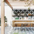 Ceramic terrace Tile | 60x60 cm | Tilestone CerBlue Dark Pattern