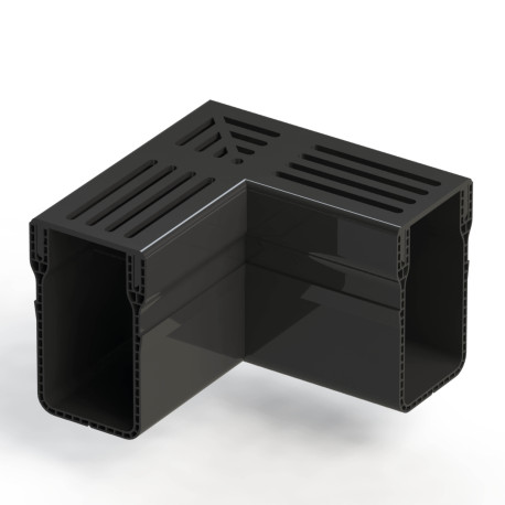 Toebehoren | 14.9x14.9 cm | Afvoergoot Slim Zwart Hoek