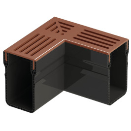 Toebehoren | 6.5x15 cm | Afvoergoot Slim Corten Hoek