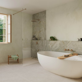 Keramische vloer- en wandtegel | 80x80 cm | Tilestone Stone Edge Ivory