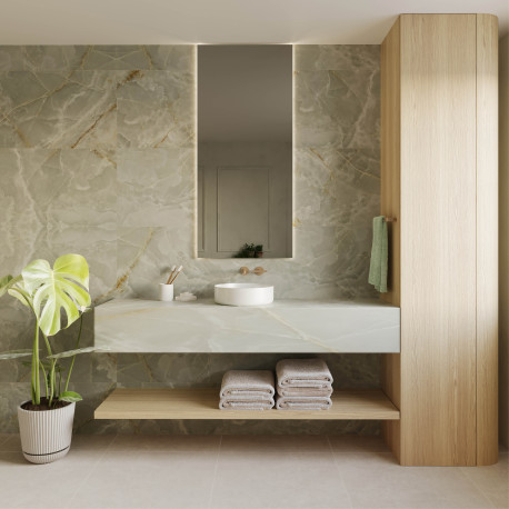 Gepolijste keramische tegel | 60x120 cm | Tilestone Onyx Green