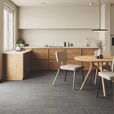 Ceramic floor and wall tile | 60.5x60.5 cm | Dinant Check Dark