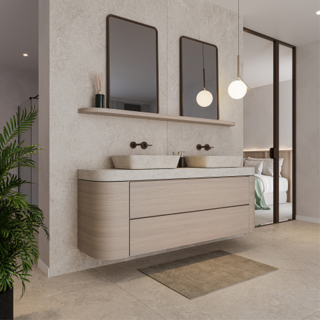 Plaque murale en céramique XXL | 120x280 cm | Roca Serena Crosscut Bone