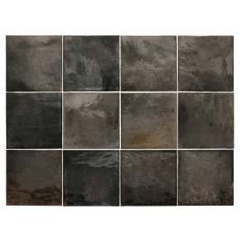 Carreaux muraux en céramique | 10x10 cm | Hanoi Black Ash