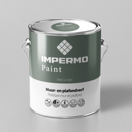 Verf | 18x20 cm | Muur & Plafond - Impermo Paint - Deep Jungle