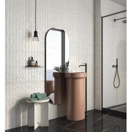 Keramische wandtegel | 5x25 cm | Materia Straight White