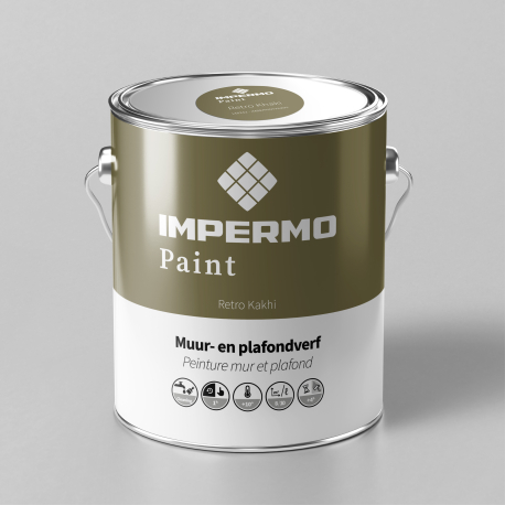 Verf | 18x20 cm | Muur & Plafond - Impermo Paint - Retro Khaki