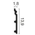 Kunststof plint | 13.8x200 cm | Orac Decor Contour RAL9003