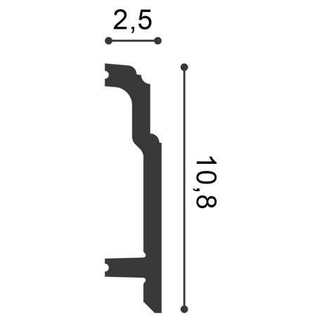 Kunststof plint | 10.8x200 cm | Orac Decor Linear Flex