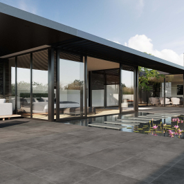 Ceramic terrace Tile | 61x61 cm | Tilestone Calvell Graphite
