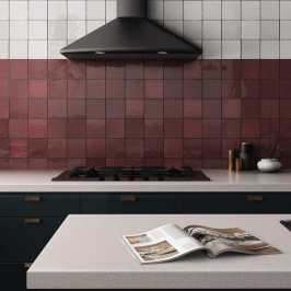 Keramische wandtegel | 13.2x13.2 cm | Artisan Burgundy Glossy