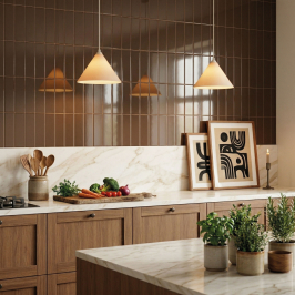 Keramische wandtegel | 7.8x29.8 cm | Tones Brown Tones