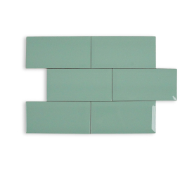 Keramische wandtegel | 10x20 cm | Biseauté Mint Metrotegels