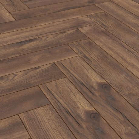 Laminate with click system | 13.3x66.5 cm | vtwonen Herringbone Dark Oak