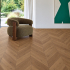 Multilayer parquet tongue & groove | 9x66 cm | LMB Clairmont Cognac Chevron
