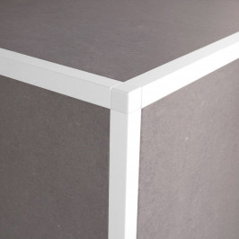 Profiel | 1x270 cm | Eindkap Alu Gepoedercoat Puur Wit, Vierkant