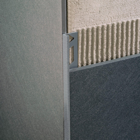 Profiel | 1.25x270 cm | L-Profiel Alu Gepoedercoat Cement Grijs Reliëf