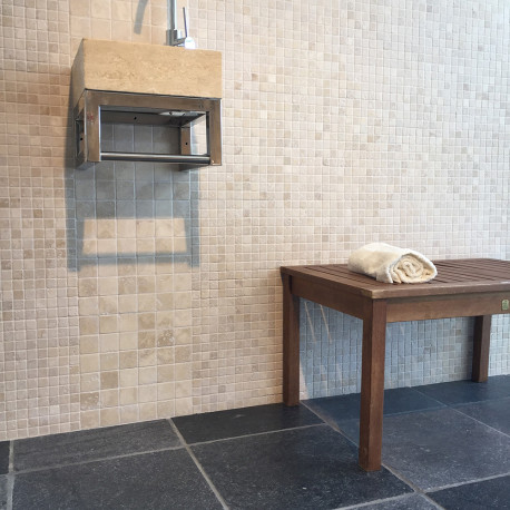 Mosaic on sheet | 30.5x30.5 cm | Flanders Travertin Light