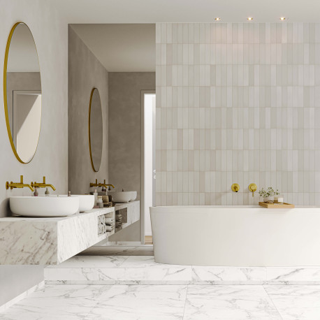 Gepolijste keramische tegel | 60x120 cm | Calacatta White Poli