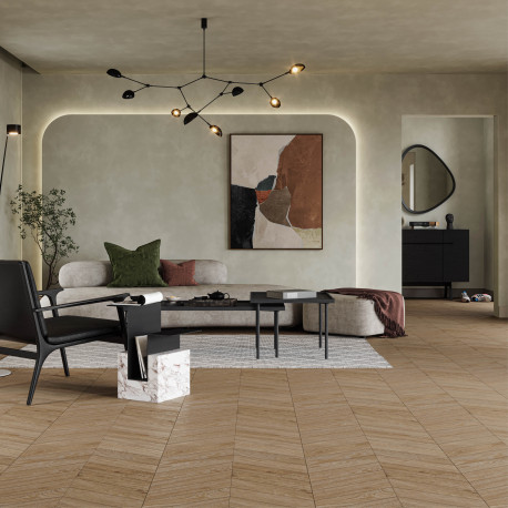 Carrelage imitation parquet | 60x120 cm | Madeira Oak Chevron