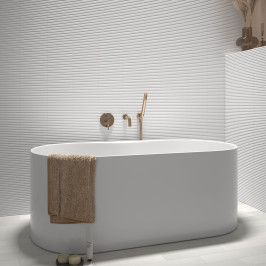 Carreaux muraux en céramique | 5x20 cm | Mundano Ice Round Decor Matt