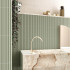 Keramische wandtegel | 5x20 cm | Mundano Olive Edge Decor Matt