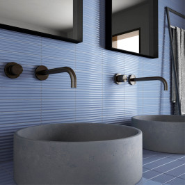 Carreaux muraux en céramique | 5x20 cm | Mundano Ocean Round Decor Glossy
