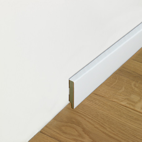 MDF plint | 5.5x244 cm | Lage schilderplint Wit